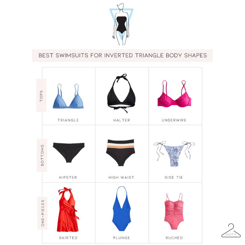 swimsuit style guide for inverted triangle body shapes