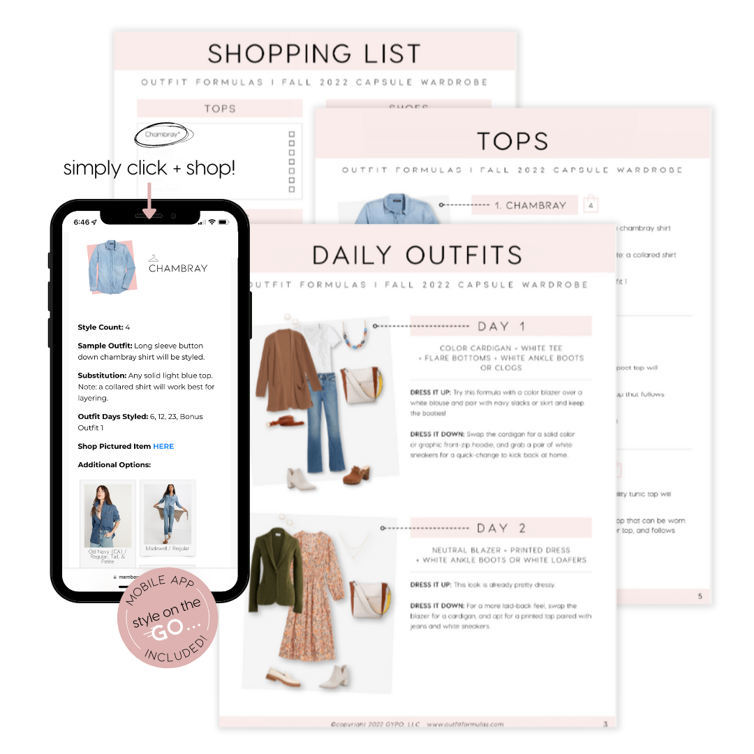 Fall 2022 Capsule Wardrobe Mobile App Shopping Directory