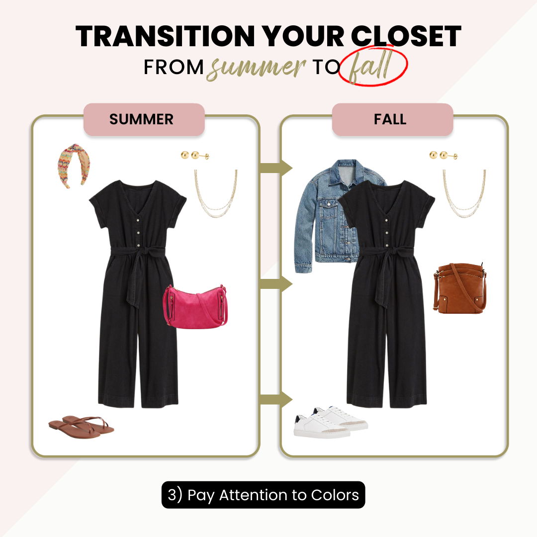 4 Ways to Transition a Summer Outfit to Fall - pay attention to colors