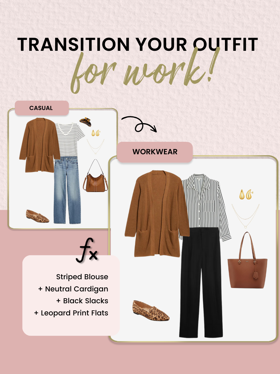 Transition your outfit from casual to work appropriate