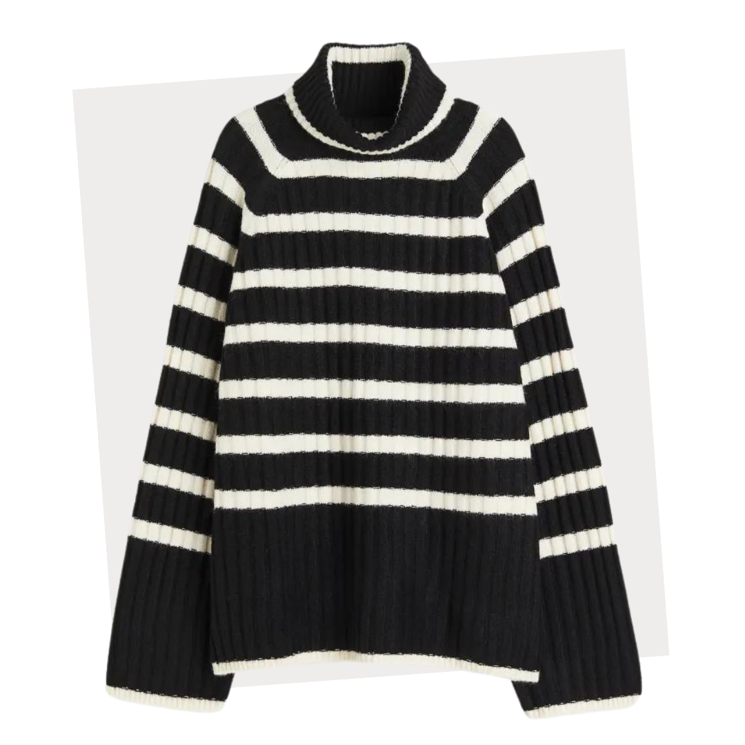 Winter 2023 Fashion Trend You Can't Miss: Black and White Stripe Sweaters 